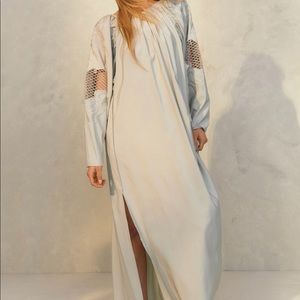 Wide-Cut Laced Trim Dress